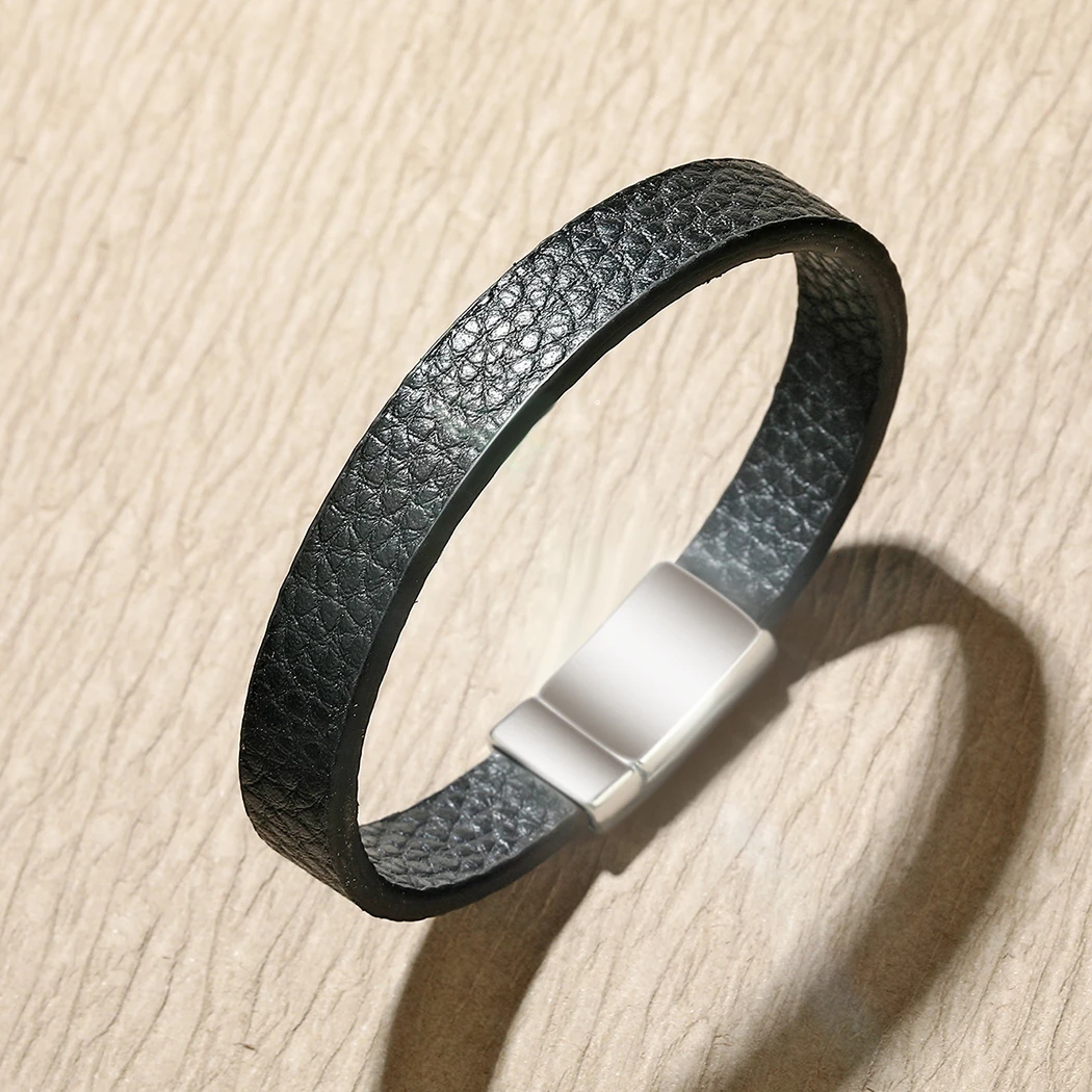 CHENGXUN 2020 New Simple Stainless Steel Leather Adjustable Bracelet for Men and Momen Gift BF | Украшения и аксессуары