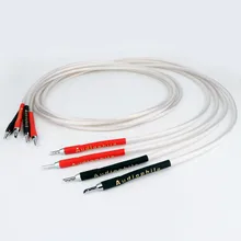 

Audiophile Audio Cable 4roots HIFI 99.999% 5N Single crystal copper OCC Silver-plated Speaker Cable banana plug Y plug