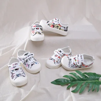 

New Graffiti Kids Canvas Shoes Hook Loop Children Casual Shoes Comfortable Boys Sneakers Sapato Tenis Infantil Chaussure Enfant