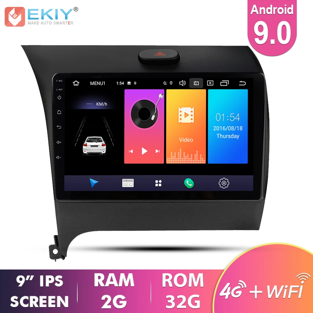EKIY 9' IPS Car Multimedia Radio Player Android 9.0 For Kia Cerato K3 Forte 2013 2014 2015 2016 GPS Navigation Stereo Auto 4G BT EKIY 9' IPS Car Multimedia Radio Player Android 9.0 For Kia Cerato K3 Forte 2013 2014 2015 2016 GPS Navigation Stereo Auto 4G BT
