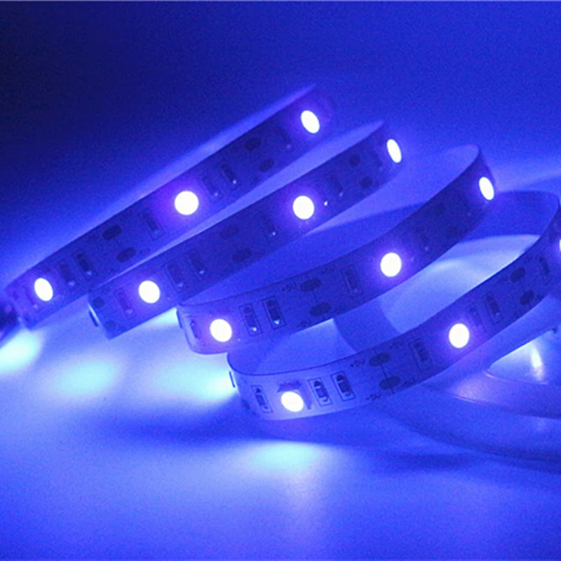 DC5V USB УФ светодиодная лента 395-405nm 5050 SMD 30 Led/m гибкая фиолетовая лампа для DJ флуоресцентные вечерние 0,5 m 1m 1,5 m 2m