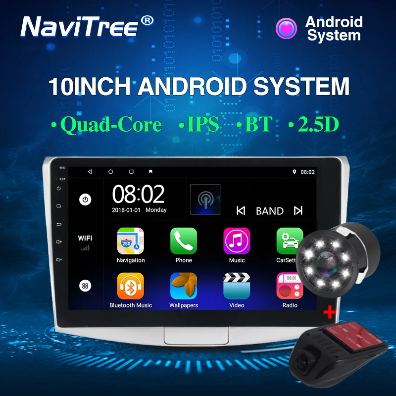 NaviTree 10 дюймов ips 2.5D Android 9,0 автомобильный радио мультимедиа для Volkswagen VW Passat B6 B7 CC Magotan 2011- wifi bluetooth FM - Цвет: DVD camera DVR