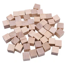 10/20/50PCS 1/1.5/2/2.5cm Wooden Cube Solid DIY Unfinished Wood Square Blocks Crafts for Puzzle Making Building Model DIY Crafts
