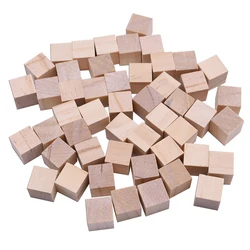 Cube en bois massif, 10/20/50 pièces, bricolage de blocs carrés en bois inachevé, artisanat pour Puzzle, fabrication de modèles de construction, bricolage 