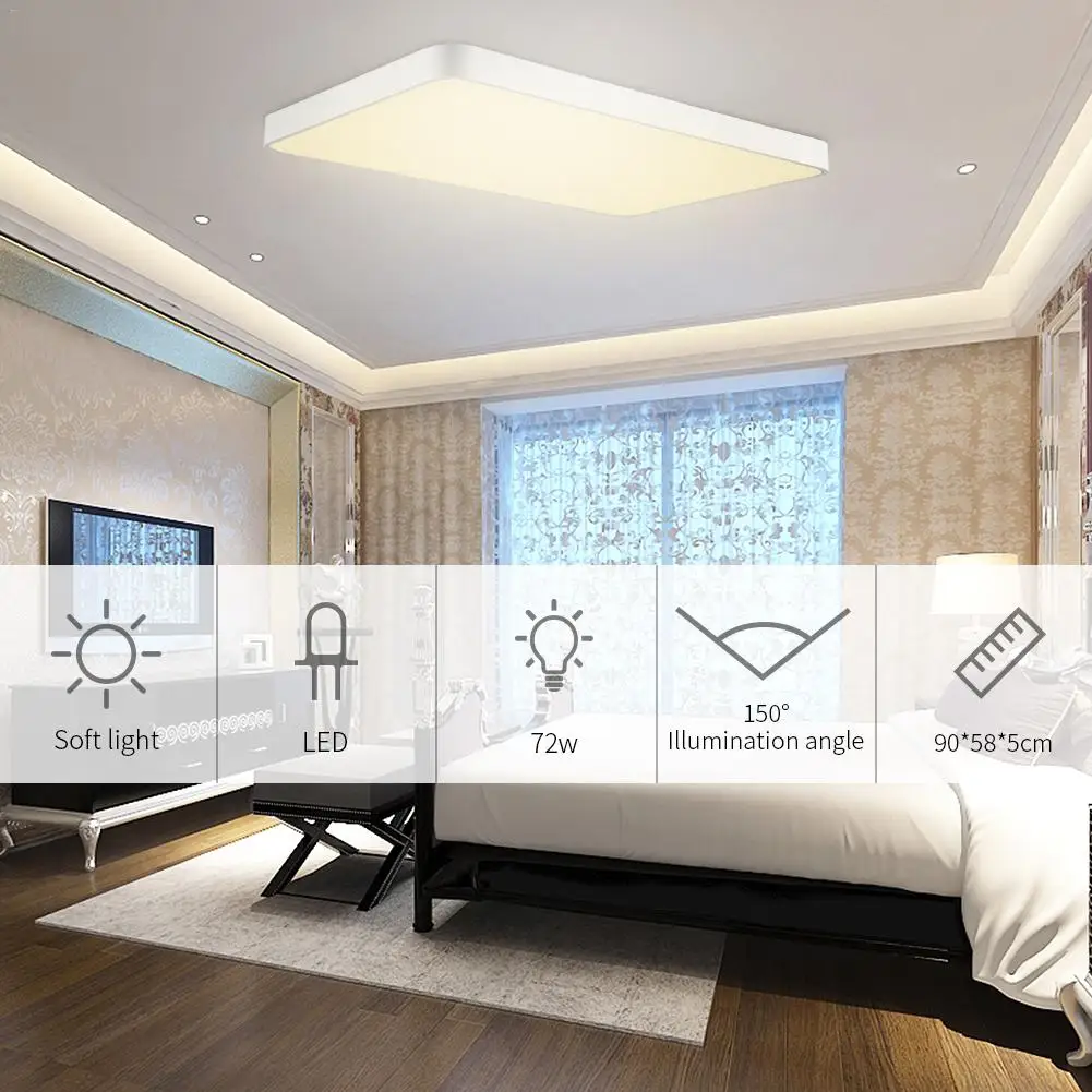  72W Ultra-thin Warm White LED Ceiling Down Light With Wireless Remote Control Indicator For Bathroo - 4000123833540