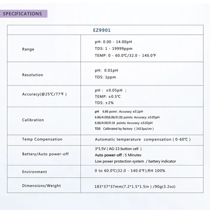 3 в 1 тест качества воды ручка Высокоточный tds-метр/PH/TEMP 0-14 PH диапазон измерения для бассейна дома обнаружения и T8
