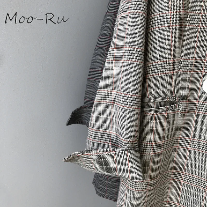 Moo-Ru 2020 Early Spring 2020 Vintage Hong Kong Style Double-breasted Nine-point Sleeve Plaid Blazer for Woman - 4.00069E+12 Moo-Ru 2020 Early Spring 2020 Vintage Hong Kong Style Double-breasted Nine-point Sleeve Plaid Blazer for Woman - 4.00069E+12
