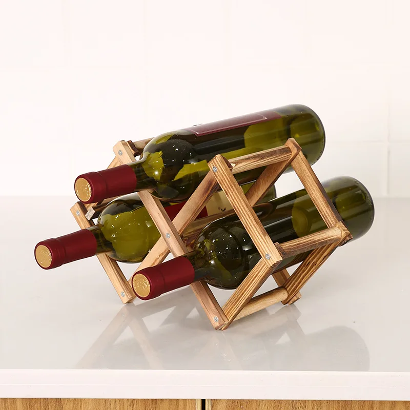 Качественные деревянные держатели для винных бутылок, креативные Практичные складные декоративные витрины стеллажи для хранения в гостиной Красного вина
