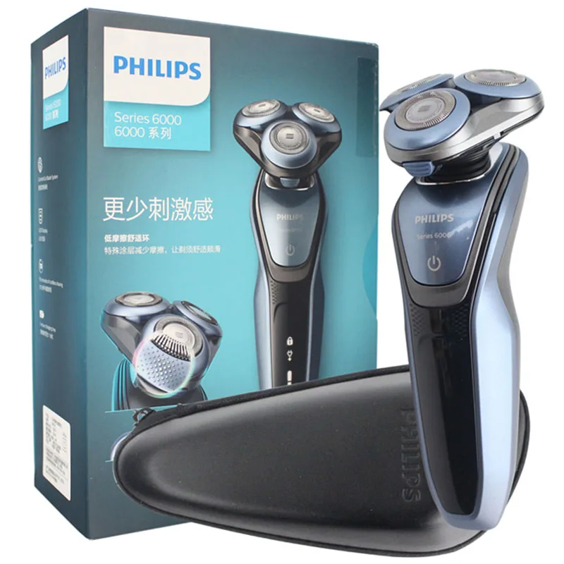 Электробритва для влажной и сухой кожи Philips S6015/16 для лица с удобной системой лезвий 100-240 Вольт 1 час быстрая зарядка мульти