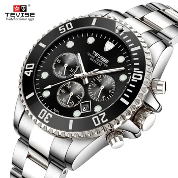 

TEVISE Men's Automatic Mechanical Watch Stainless Waterproof Chronograph Sport Wristwatch Stopwatch Auto Date Top Brand Relogio