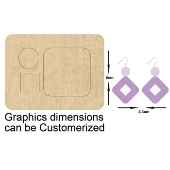 

square shape earring cutting dies Scrapbook cut sky & steel wooden dies Compatible with most machines