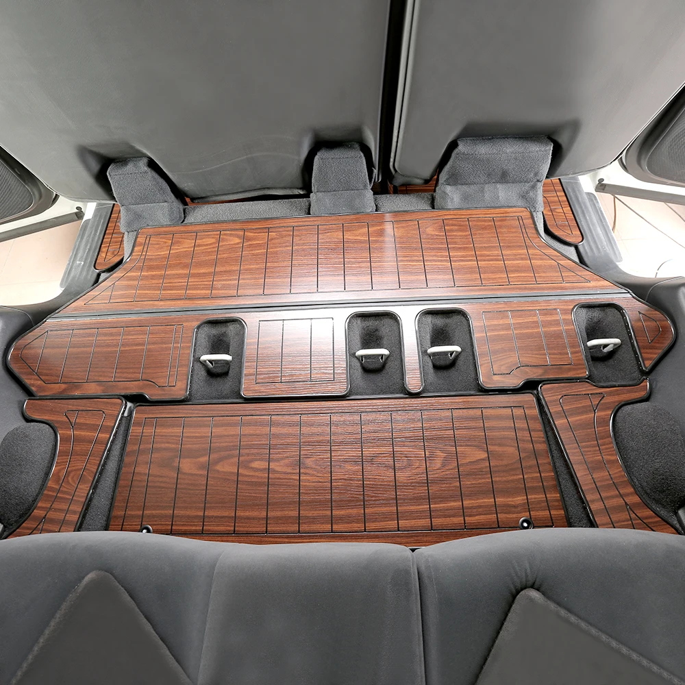 Third Row X4 Для Nissan Patrol Y62 Armada Авто синтетический задний фон с изображением деревянного пола коврики Деревянный колодки ковры аксессуары для интерьера - Название цвета: Third Row X4