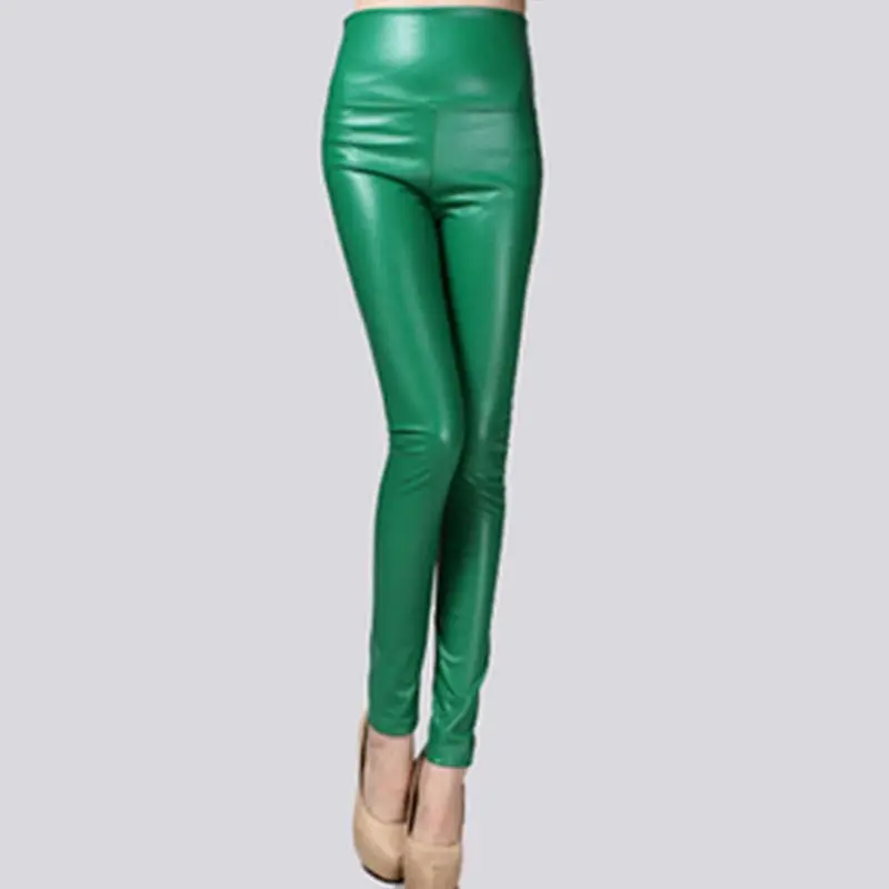 Emerald 1 шт., тонкие сексуальные штаны, зимние эластичные, 25 цветов, женские, искусственная кожа, искусственная кожа, мягкий бархат, удобные, Осенние, тянущиеся, обтягивающие - Цвет: Emerald