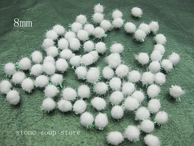 Glitter Pompom 10/15/20/25/30mm Mix Color Christmas Pom Pom Fur Craft DIY  Soft