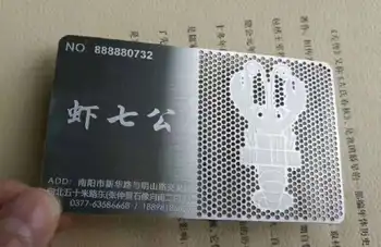 

hot! custom laser cut China black backgound stainless steel metal card printing（200pcs)