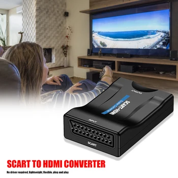 

1080P Video Audio HDTV DVD Adapter HW2905 SCART to HDMI Converter Classic Colors Simple Enduring with Power Cable