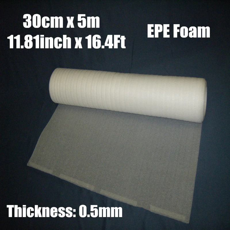 

0.3*5m 1roll 0.5mm Protective EPE Foam Packing Roll Laser Warp Shipping Pre-cut Mail Packing Film Material Verpakkings Materiaal