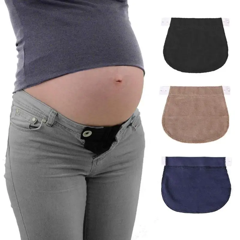 1Pc Pregnancy Adjustable Extender Waist Band Pants Jeans Elastic Waistband Belt with Extend Button Garment Accessories