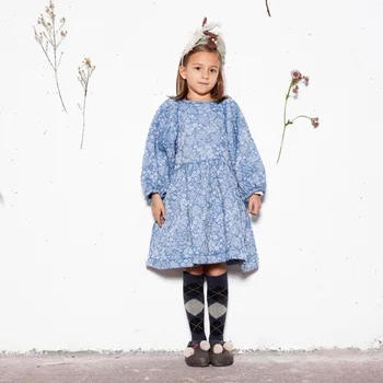 

2020 New Winter Kids Dress For Girls Cute Brand Design Flower Print Thick Warm Princess Baby Child High Quality Fashion Clothes