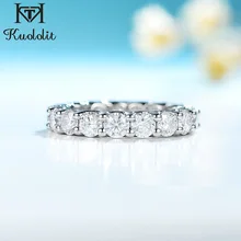 Kuololit 5 Karaat Briljant Geslepen Moissanite Solid 10K 14K Gold Ring Voor Vrouwen Solitaire Eternity Band Ring Voor bruiloft Engagement