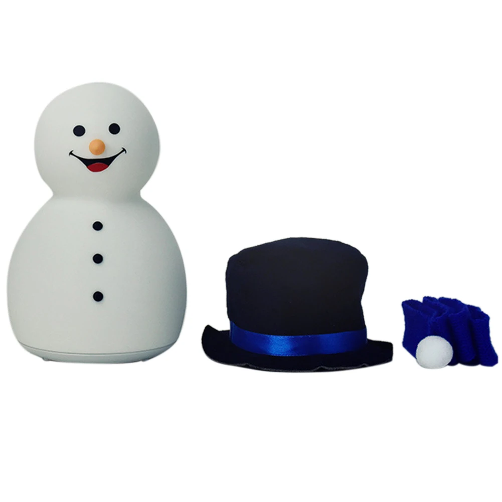 

Bedroom Home Silicone USB Rechargeable Touching Sensor Adjustable Easy Operation Snowman Shaped Colorful Night Light Festival