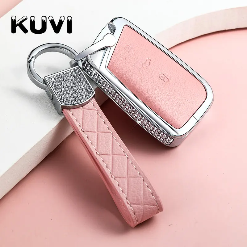 Car Key Case Cover Holder Case For Vw Volkswagen Magotan Passat B8 Skoda Superb Kodiaq A7 Car Styling AAlloy Leather - - Racext™️ - - Racext 25