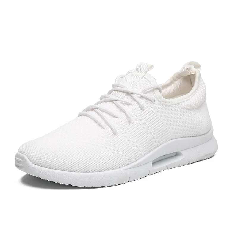Мужская обувь для бега, легкая спортивная обувь для пары, спортивные кроссовки из сетчатого материала, мужские кроссовки, амортизирующая Уличная обувь для бега, Homme - Цвет: white