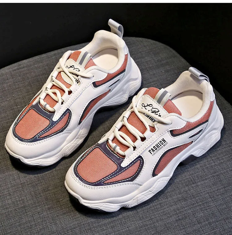 Кроссовки на платформе; женская повседневная обувь; tenis feminino; светоотражающие модные кроссовки; женская обувь; Женская Вулканизированная обувь; Basket Femme