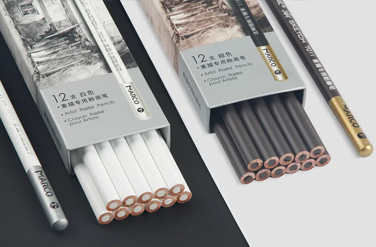 Марко специальные карандаши для рисования белые Угольные карандаши черный профессиональный угольный карандаш искусство изюминка эскиз искусство пастельные карандаши
