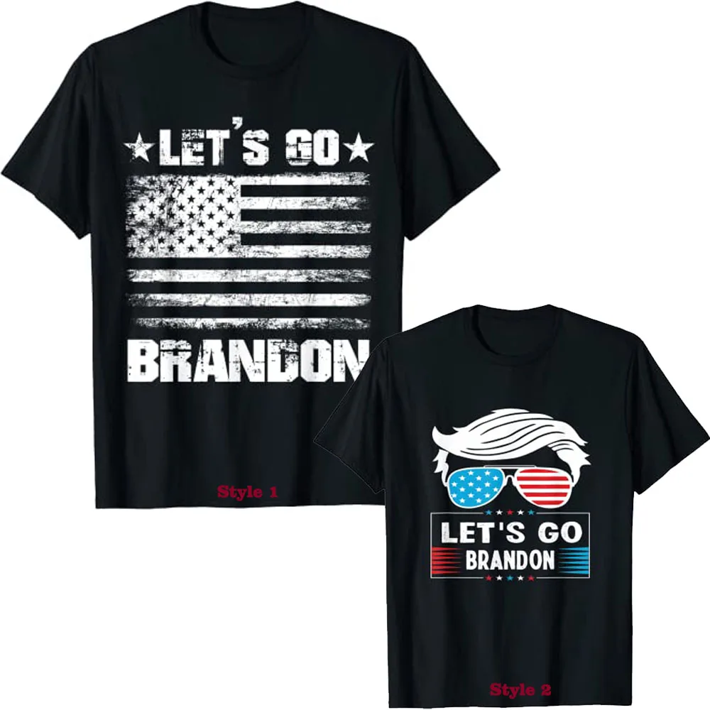 Let'S Go Brandon Vintage Us Flag Divertente Regalo Conservatore T-Shirt Anti Joe Biden Tee Top Abbigliamento Uomo Magliette Oversize