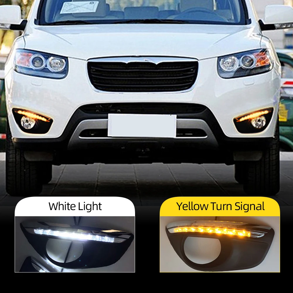 Дневные ходовые огни для Hyundai Santa Fe SantaFe 2010 2011 2012 DRL светодиодная противотуманная