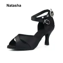 Новые черные и бронзовые женские танцевальные туфли Наташи на мягкой подошве