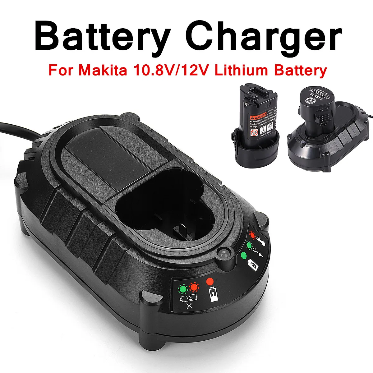 Литий-ионный аккумулятор Батарея Зарядное устройство для Makita 10,8 V/12 V 50/60Hz литий Батарея BL1013 DC10WA DF330D австралийского стандарта ЕС, США, Великобритании США Plug абс+ огнестойкий материал