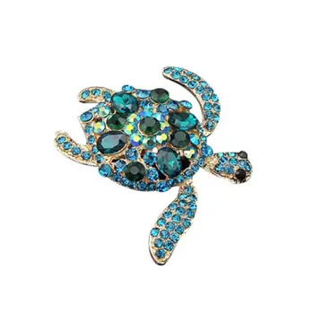 

1 Pc High-Grade Animal Rhinestone Cute Brooch Tortoise Jewelry for Party Green Turtle Crystal 5.3*4.6cm/2.09*1.81inch