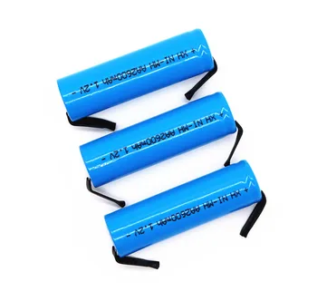 

100% original AA Rechargeable Battery 1.2V 2600mah AA NiMH Battery with Solder Pins DIY Electric Razor toothbrush Toys