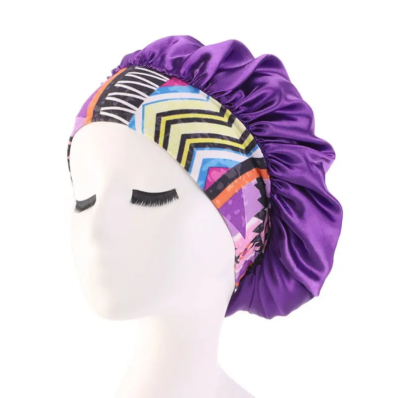 Эластичные шапочки для душа, водонепроницаемые, моющиеся, мягкие, ночная шапочка, для салона красоты, шапка для женщин, девушек, аксессуары для ванной - Цвет: purple
