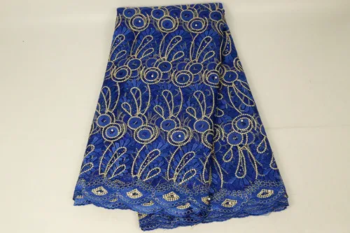 royal blue Высокое качество африканская вышитая бисером Золотая кружевная ткань французская вуаль кружева Асо ОКЭ геле платок вышивка нигерийская кружевная ткань - Цвет: royal blue