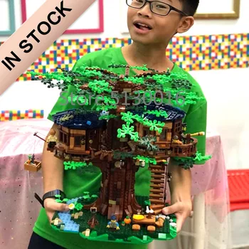 

In Stock 21318 The biggest tree house Include Yellow/Green Leaf Ideas Model 3117Pcs Building Blocks 6007 Bricks Toys