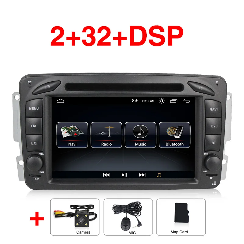 7 дюймов 2 din DSP Android 9 автомобильный мультимедийный плеер для Mercedes/Benz Clk W209/W203/W168/W163/Viano/W639 DVD gps wifi CANBUS - Цвет: 2G Add Camera