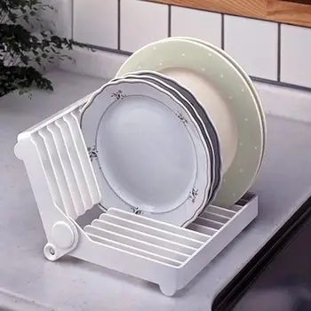 

Kitchen Convenient Practical Multifunctional Durable Foldable Dish Drying Rack Organizer Cooking Dish Tray Tableware Shelf