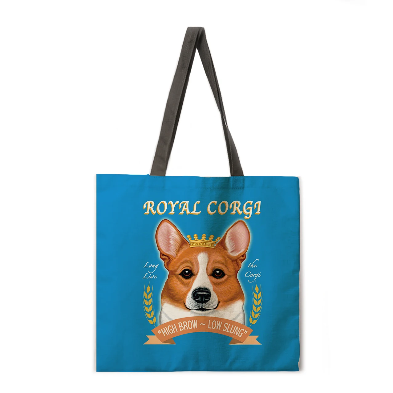 

Crown Corgi Leisure Tote Bag Burlap Bag Environmental Shopping Bag Outdoor Beach Bag Leisure Tote Bag