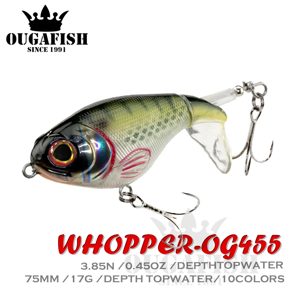 

2021 Whopper Plopper Fishing Lure Topwater Baits Accessories Weights17g 75mm Pesca Saltwater Lures Isca Artificial Pike Fish