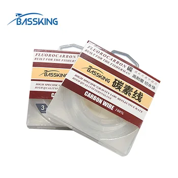 

BASSKING Fluorocarbon Line 50m 100m 0.165mm-0.52mm Carbon Wire Leader Line High Sensitivity for Carp Fishing Línea De Pesca