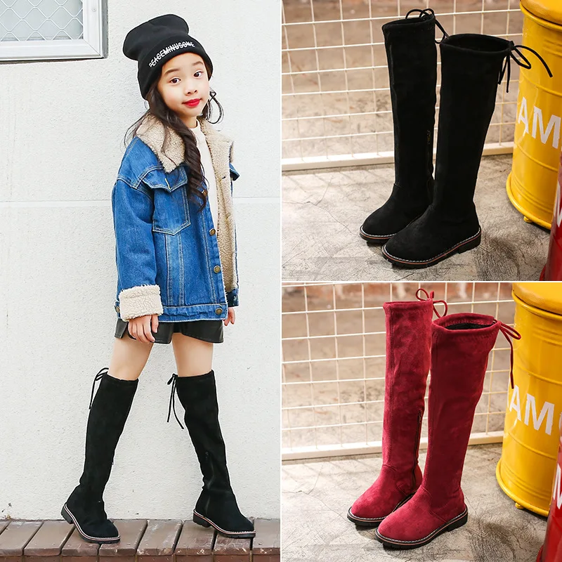 

Fashion Girls Kids Children Over The Knee Boots Simple Classic Design Princess For Students Over The Knee Boots Winter 2020 Hot