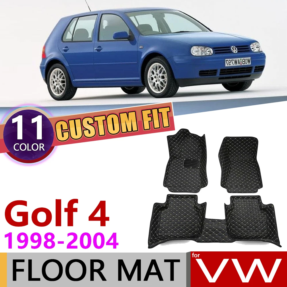 Пользовательские автомобильные кожаные Коврики для Volkswagen VW Golf 4 Hatch MK4 1J 1998 ~ 2004 5