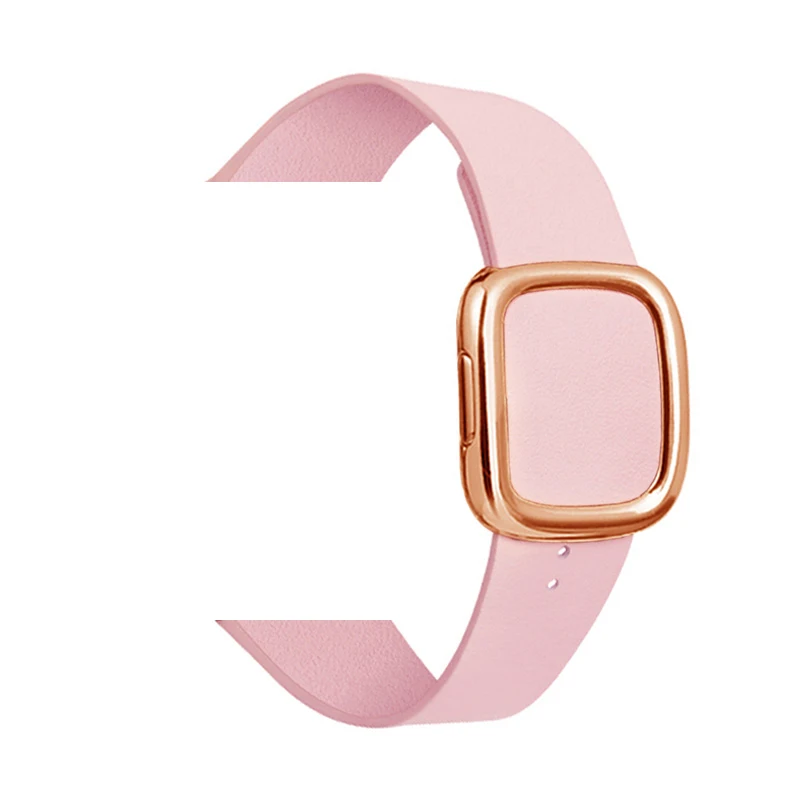 Сменный Браслет из натуральной кожи 40 44 мм для Apple Watch band 5 современный стиль петля ремешок аксессуары для IWatch 38 42 мм 4 3 2 - Цвет ремешка: G pink