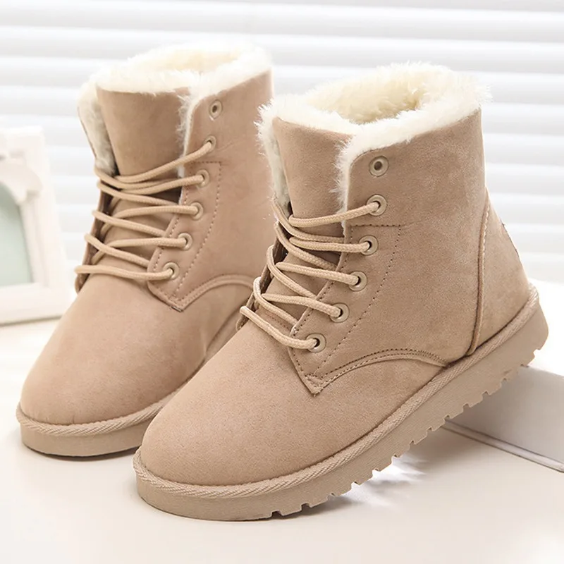 

Brand Women Boots Plush Warm Ankle Boots For Women Boots Snow Boots Female Winter Shoes Women Shoes Plus Size 43 Booties