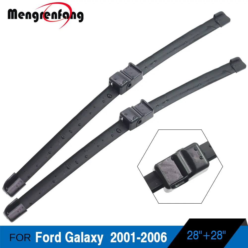 2001-2006 Для Ford Galaxy 2001- автомобильные передние щетки стеклоочистителя ветрового стекла мягкий резиновый штырь сбоку и кнопка и боковой зажим ручки - Цвет: 2001-2006