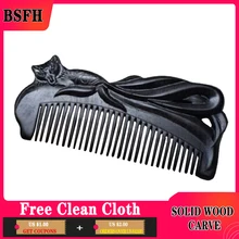 Red Sandalwood Comb 1PC Mini Type Relief Boutique Hand-Carved Green Sandalwood Craft for Hair Professional Fox Massage Combs
