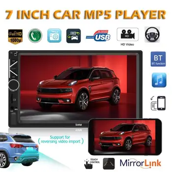 

A6 2 Din 7 inch Touch Screen Car Stereo FM Mirror Link MP5 Multimedia Player Read Cards and U Disks Audio Video Radio